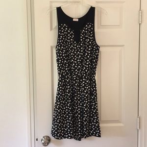 Black print mini dress